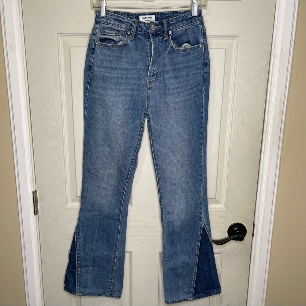 Juicy Couture Jeans Womens Blue Malibu Flare Leg High Rise Regular Fit Denim 26